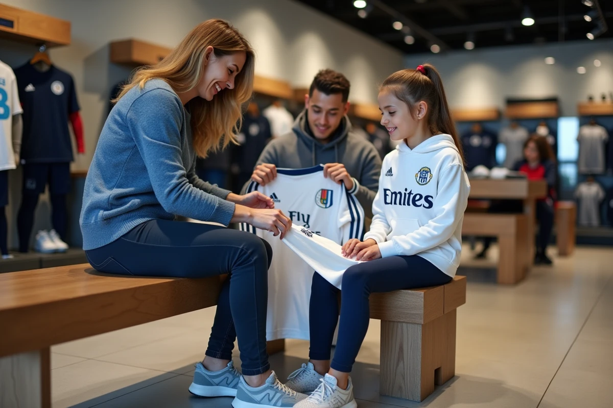 Femme et adolescente regardant la personnalisation d un maillot